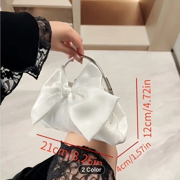 BNIP Adorable Satin Bow Evening bag-Black - Picture 8 of 10